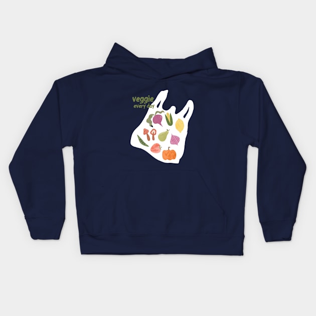 veggie every day / vegetables Kids Hoodie by mojistory